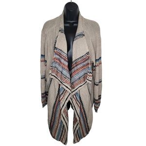 One World open front drape southwest cardigan sweater Size XL